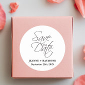 Sticker Rond Enveloppe de mariage Elegant Save The Date