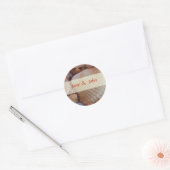 Sticker Rond Enveloppe de mariage sur la plage : coquillages mu (Enveloppe)