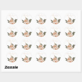 Sticker Rond Enveloppe de Merci floral (Feuille)