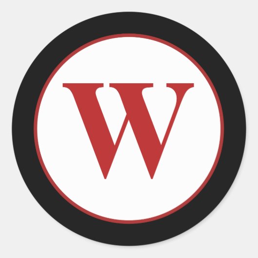 Sticker Rond Enveloppe de Noël Monogrammé (Devant)