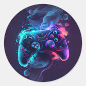 Sticker Rond Enveloppe de partie de joueur (Devant)