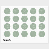 Sticker Rond Enveloppe de sauvegarde de mariage vert sauge (Feuille)