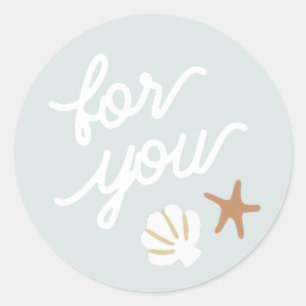 Sticker Rond Enveloppe d'invitation cadeau Seashell Beach Starf