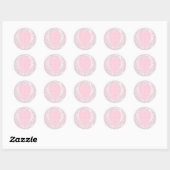 Sticker Rond enveloppe du coeur de dentelle rose (Feuille)