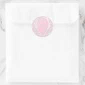 Sticker Rond enveloppe du coeur de dentelle rose (Sac)