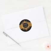Sticker Rond enveloppe en or noir monogramme (Enveloppe)