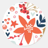 Sticker Rond Enveloppe Fête de Noël Florale (Devant)