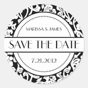 Sticker Rond Enveloppe gothique noir et blanc