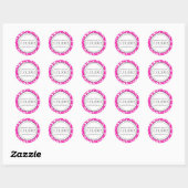Sticker Rond Enveloppe gothique rose et blanc (Feuille)