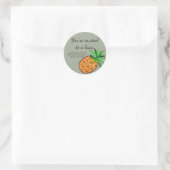 Sticker Rond Enveloppe Luau Pineapple Sceau Adresse de retour (Sac)