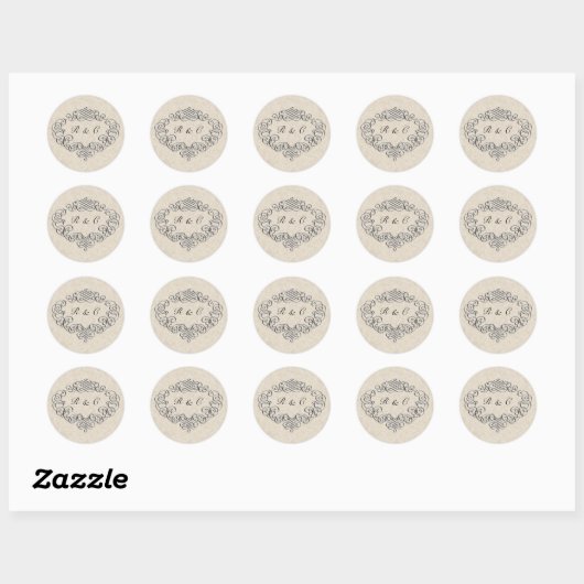 Sticker Rond Enveloppe Mariage Argent (Feuille)