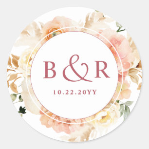 Sticker Rond Enveloppe Mariage Bourgogne / Favoriser