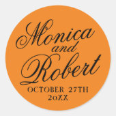 Sticker Rond Enveloppe Mariage de date de préférence de noms si (Devant)