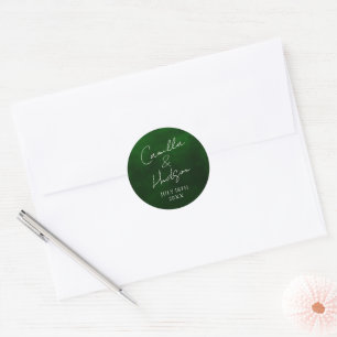 Sticker Rond Enveloppe Mariage de date de préférence de noms si