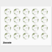 Sticker Rond Enveloppe Mariage de monogramme vert Eucalyptus Wr (Feuille)