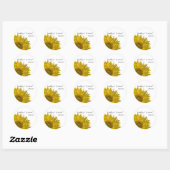 Sticker Rond Enveloppe Mariage de tournesol jaune (Feuille)