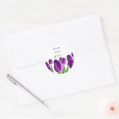 Sticker Rond Enveloppe Mariage de tulipe violette (Enveloppe)