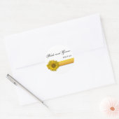 Sticker Rond Enveloppe Mariage en bande de tournesol jaune (Enveloppe)