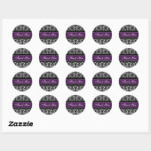Sticker Rond Enveloppe Mariage en Merci de Damas Plum (Feuille)
