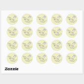 Sticker Rond Enveloppe mariage et sceaux cadeaux (Feuille)