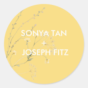 Sticker Rond Enveloppe Mariage Floral Invitat Carré Classic Ro