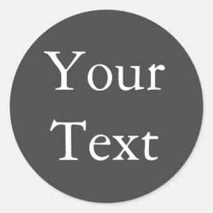 Sticker Rond Enveloppe Mariage gris foncé avec texte personnali