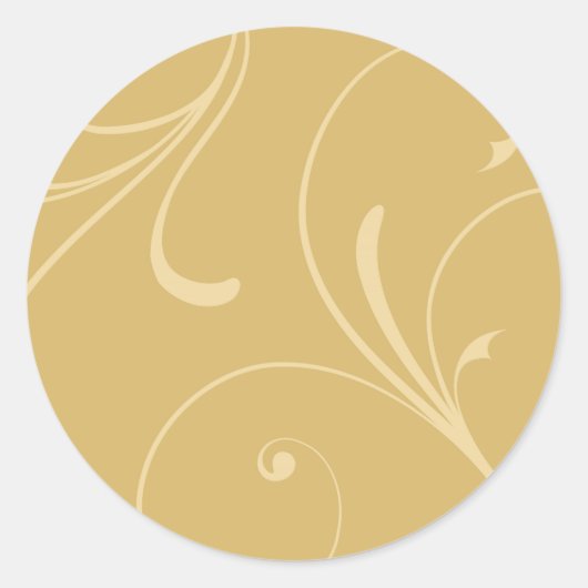 Sticker Rond Enveloppe Mariage jaune doré (Devant)