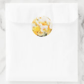 Sticker Rond Enveloppe Mariage jaune et blanc (Sac)