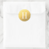 Sticker Rond Enveloppe Mariage Monogramme Or Rond (Sac)