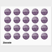 Sticker Rond Enveloppe Mariage Plum Indian Paisley (Feuille)