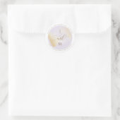 Sticker Rond Enveloppe Mariage violet et or Sceau / Favoriser (Sac)