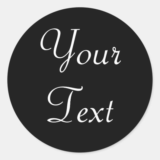 Sticker Rond Enveloppe personnalisée en noir et blanc avec text (Devant)