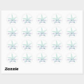 Sticker Rond Enveloppe Phoque Bleu Turquoise Starfish Plage Mar (Feuille)