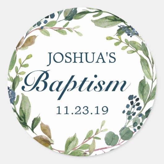 Sticker Rond Enveloppe Phoques Vert Marine (Devant)