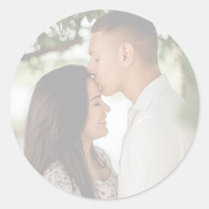 Sticker Rond Enveloppe photo Mariage fiançailles