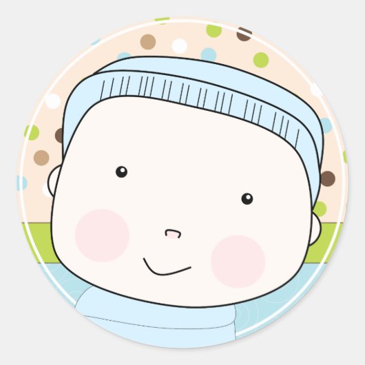 Sticker Rond Enveloppe pour bébé doux Sceau (Devant)