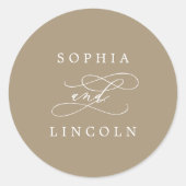 Sticker Rond Enveloppe Romantique Champagne Or Couleur Envelopp (Devant)