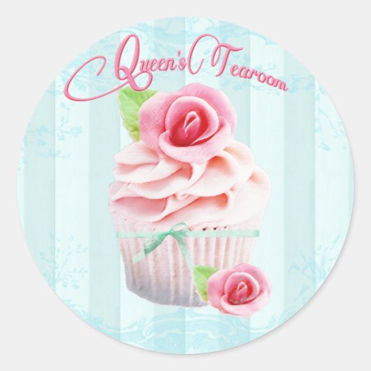 Sticker Rond Enveloppe Rose de thé rose ou phoques cadeau (Devant)