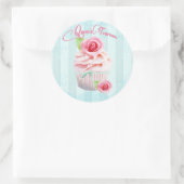Sticker Rond Enveloppe Rose de thé rose ou phoques cadeau (Sac)