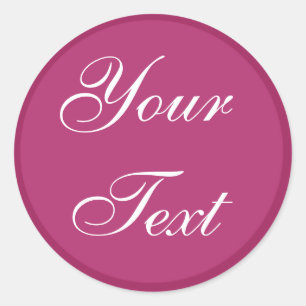 Sticker Rond Enveloppe rose Fuchsia - Phoques avec texte person