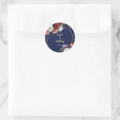 Sticker Rond Enveloppe rose marine bleu bordeaux enveloppe mari (Sac)
