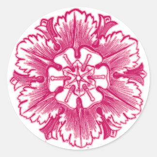 Sticker Rond Enveloppe rose Vintage