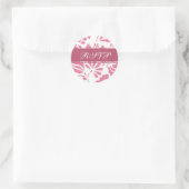 Sticker Rond Enveloppe RSVP rose et blanc (Sac)
