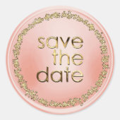 Sticker Rond Enveloppe Save the Date Sceau Or (Devant)