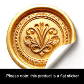 Sticker Rond Enveloppe Save the Date Sceau Or