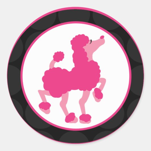 Sticker Rond Enveloppe Seal Français Pink Poodle Paris 20 - 1,5 (Devant)