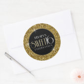 Sticker Rond Enveloppe Sweet 16 Faux Gold Glitter Sceau (Enveloppe)