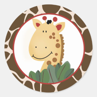 Sticker Rond Enveloppe Zanzibar Giraffe Phoques / Toppers Cupca