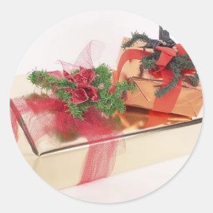 Sticker Rond Enveloppement cadeau Gold Foil