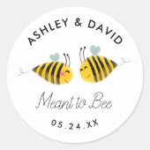 Sticker Rond Envie D'Être Bumble Bee Mariage Faveurs (Devant)